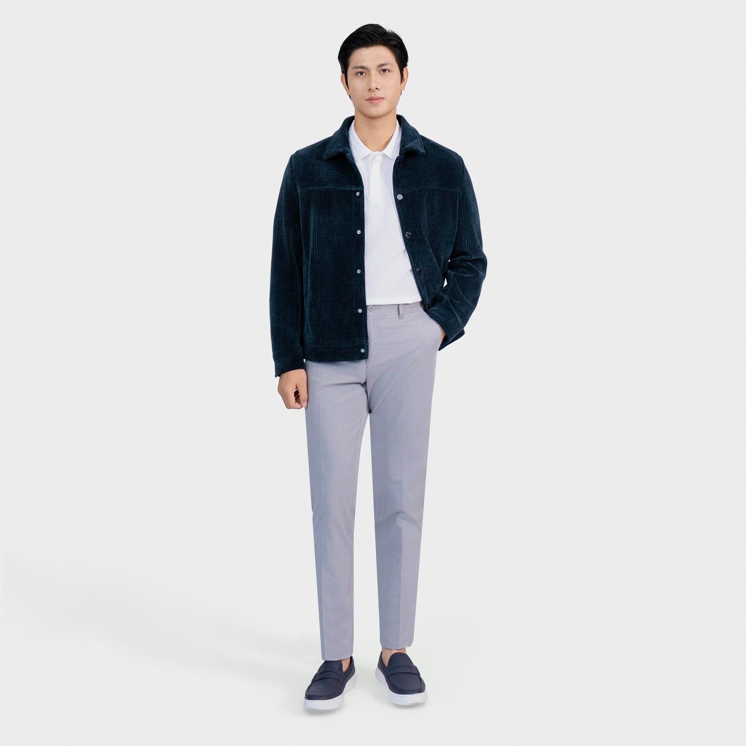 Navy 12 Jacquard stripe