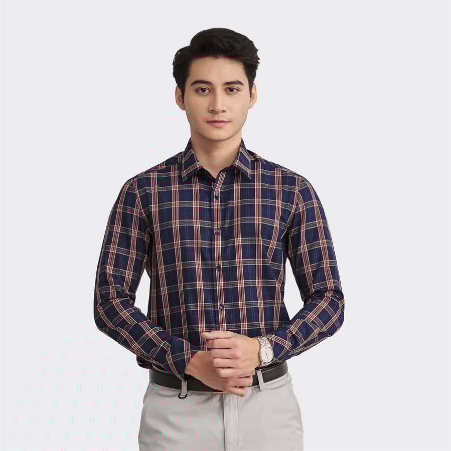 Navy blue orange stripe