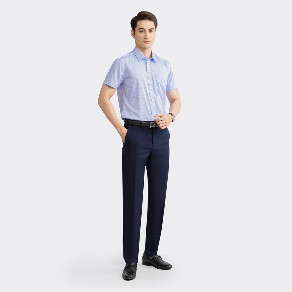 White blue pattern print