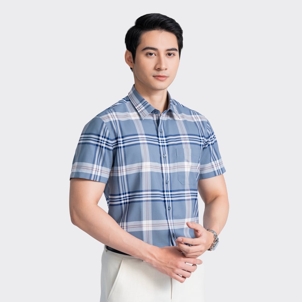 Gray white blue stripe