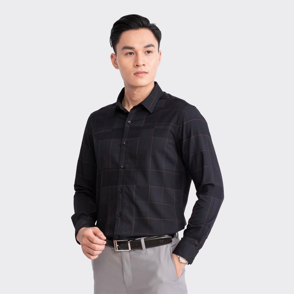 Black orange Jacquard stripe