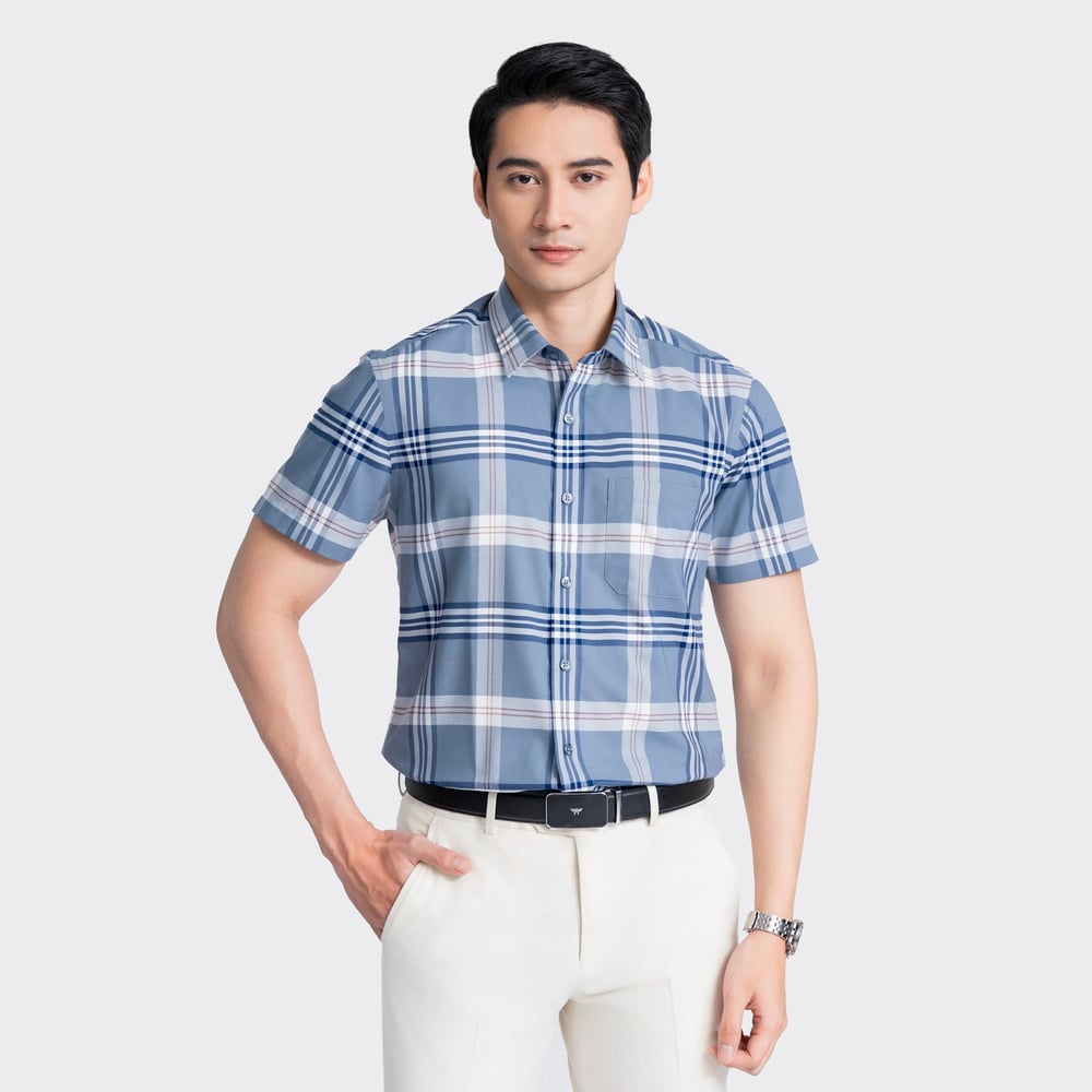 Gray white blue stripe