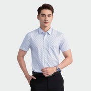 White blue pattern print