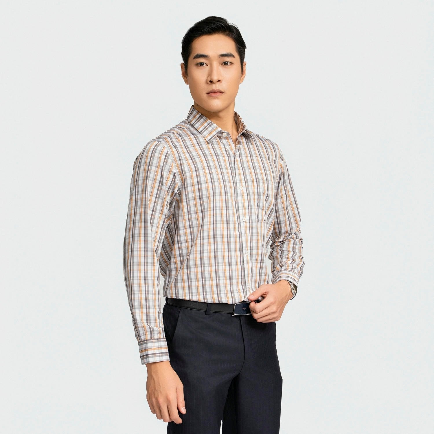 White orange gray stripe