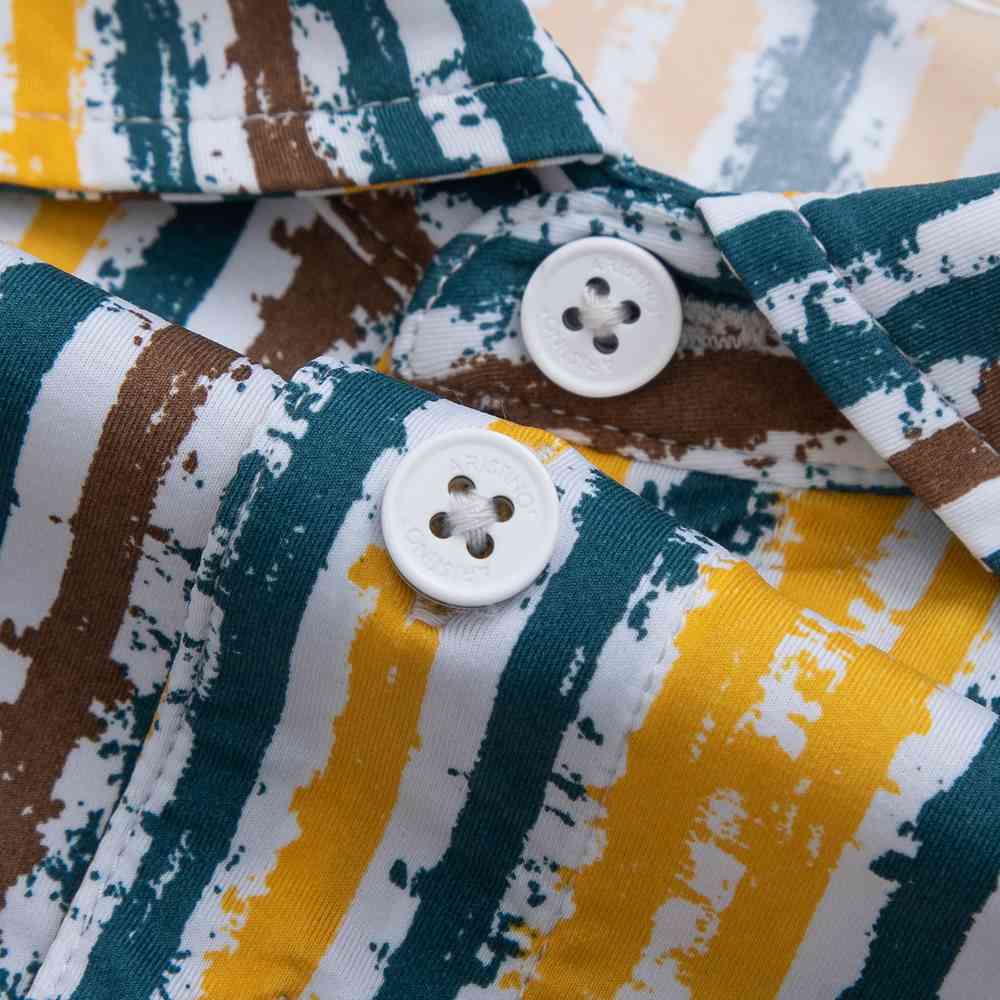 White yellow blue pattern print