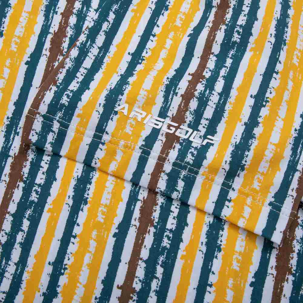 White yellow blue pattern print