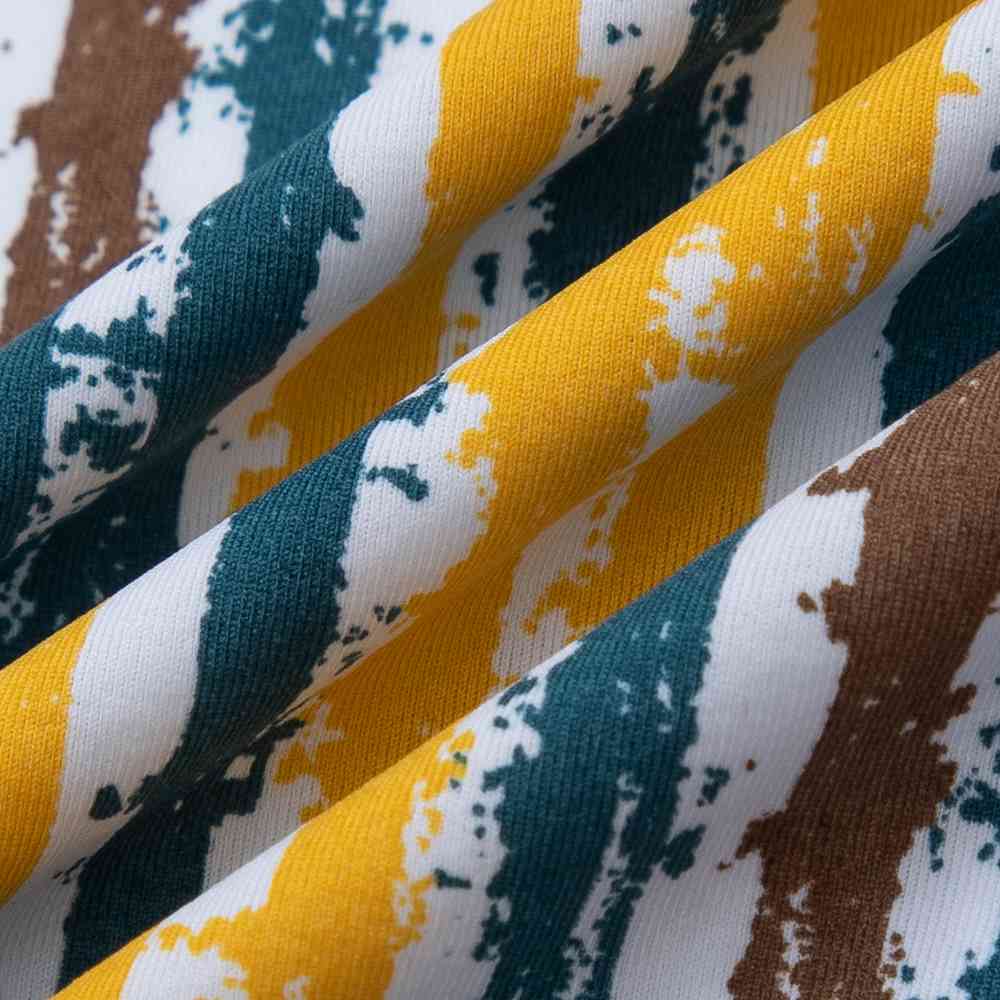White yellow blue pattern print