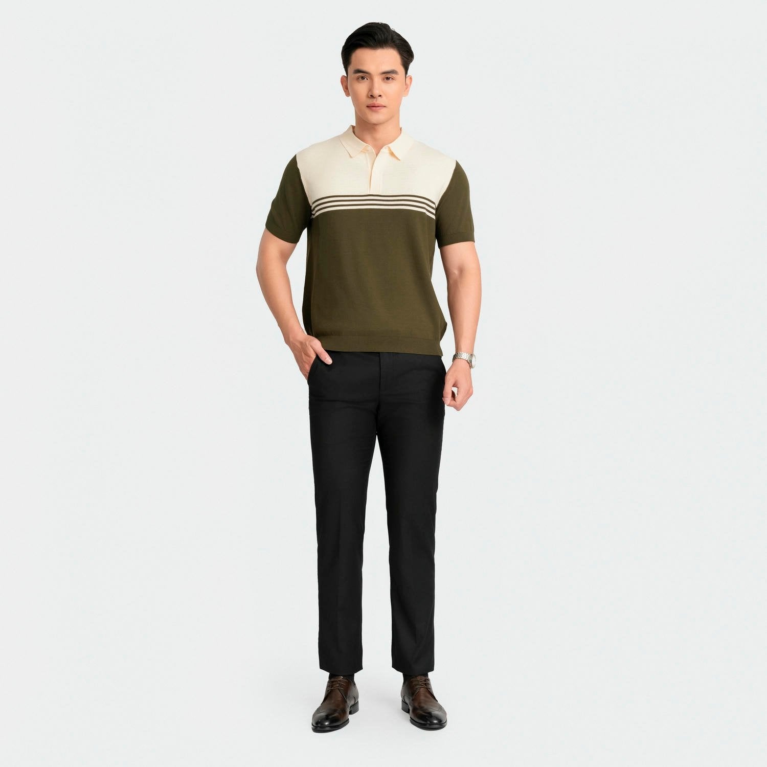 Olive green 66 striped