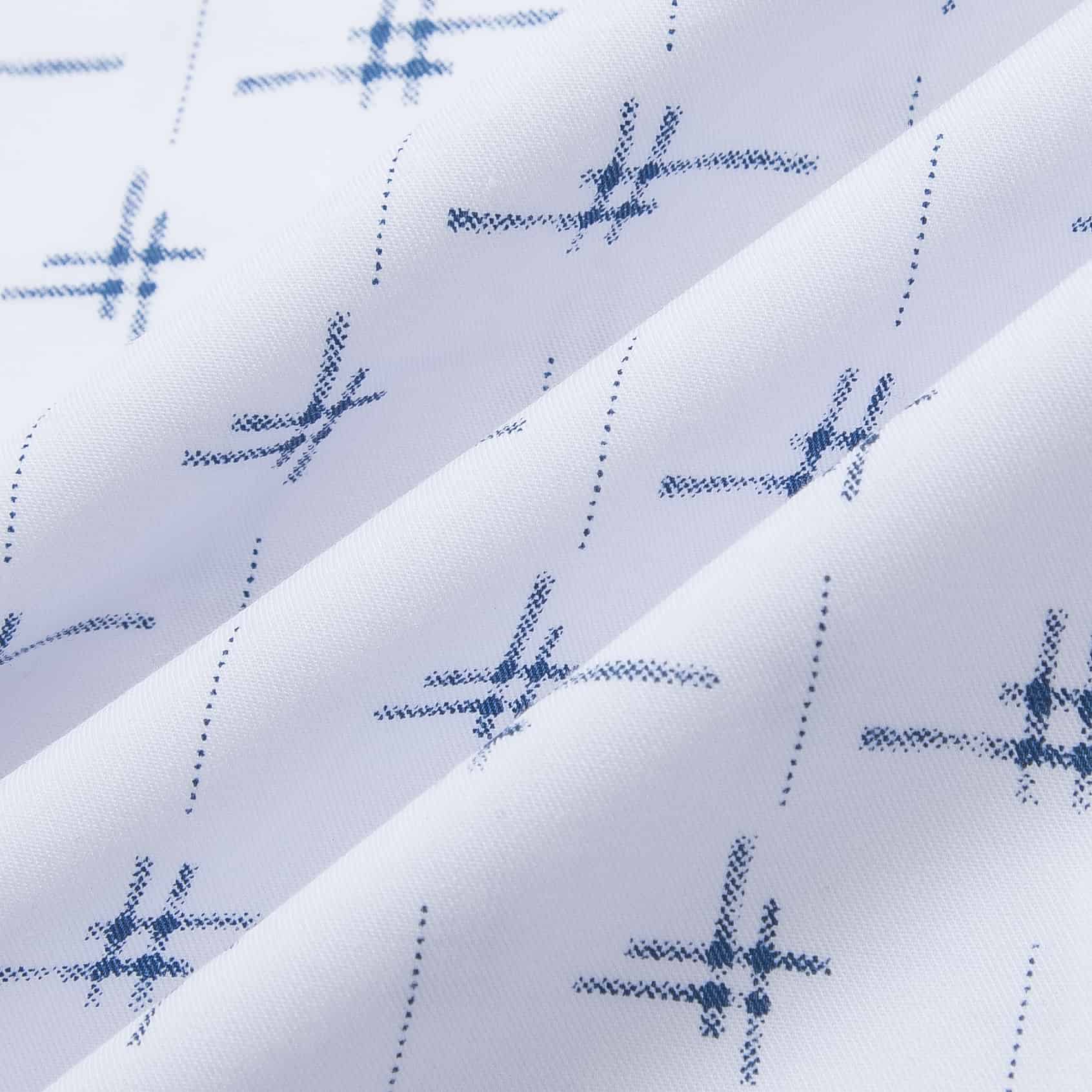 White blue pattern print