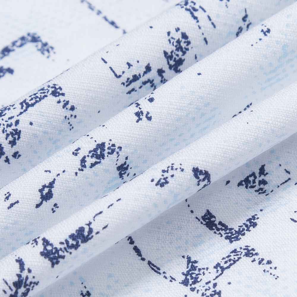 White blue pattern print