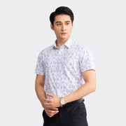 White blue pattern print