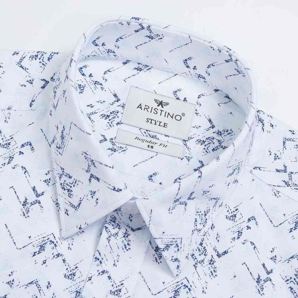 White blue pattern print