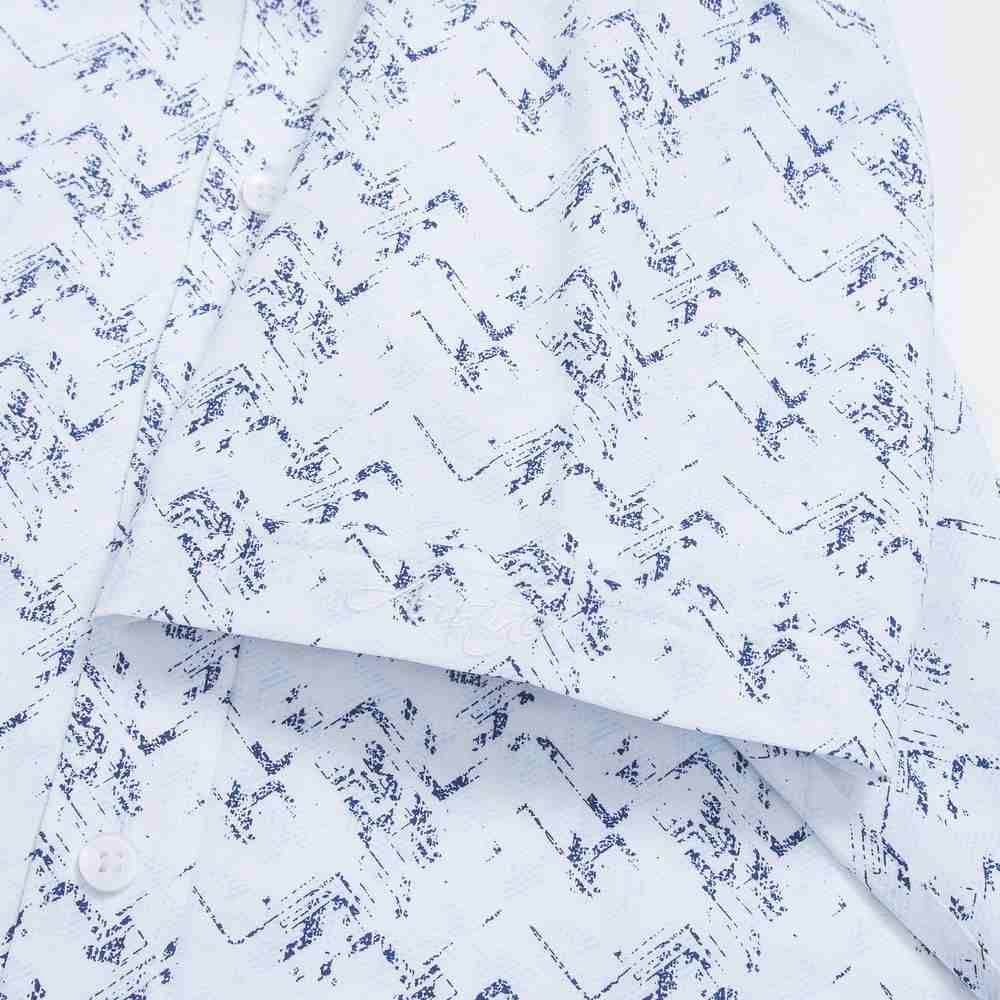 White blue pattern print