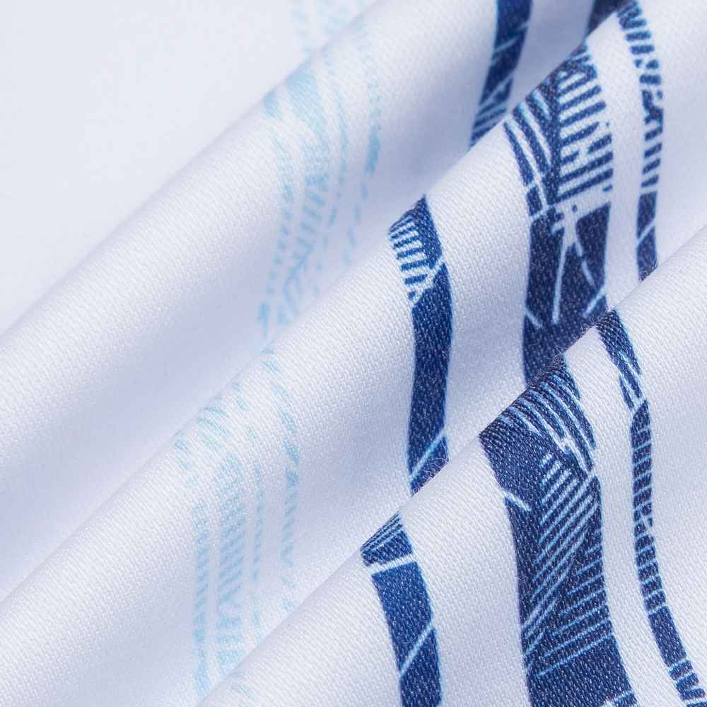 White blue stripe print