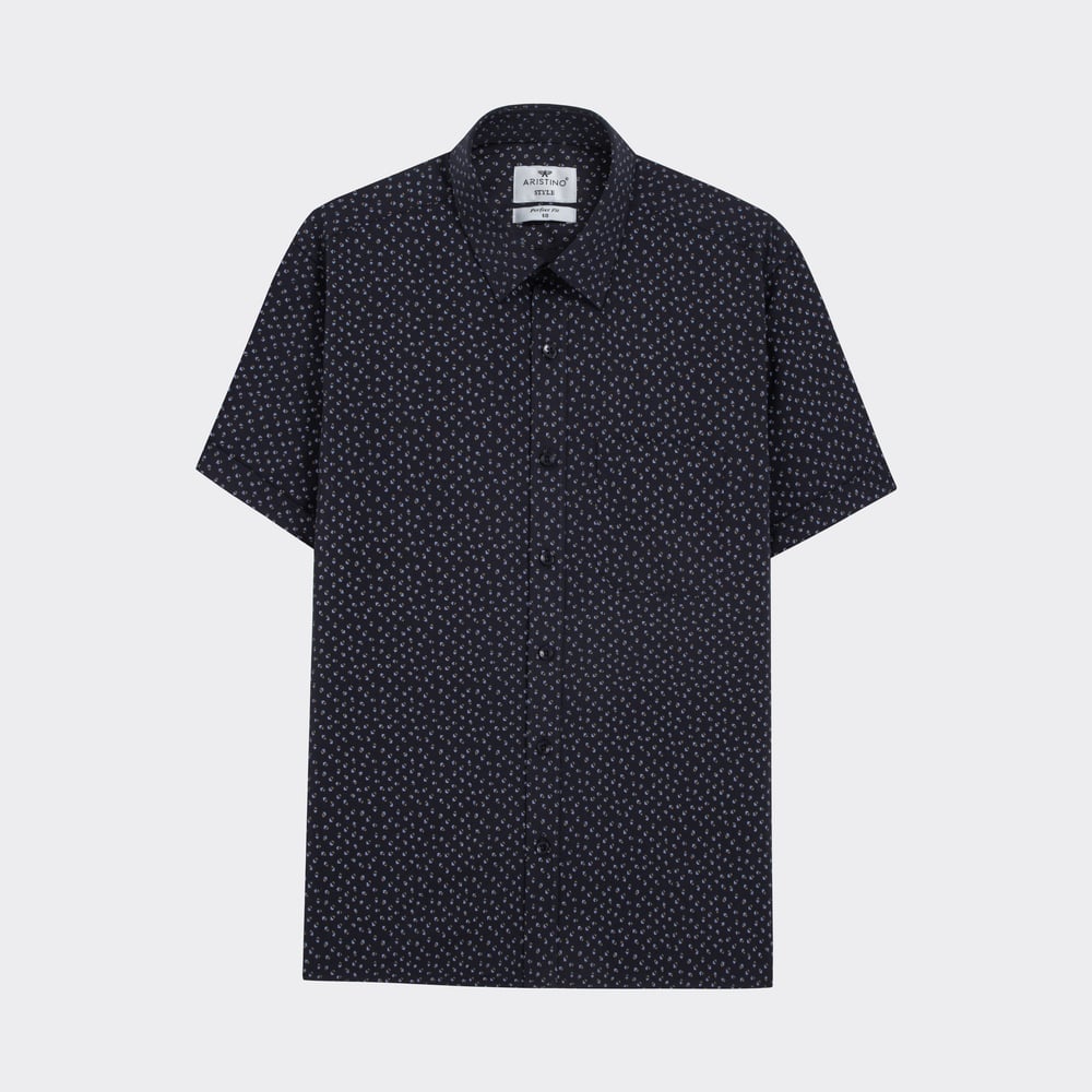 Navy patterned print