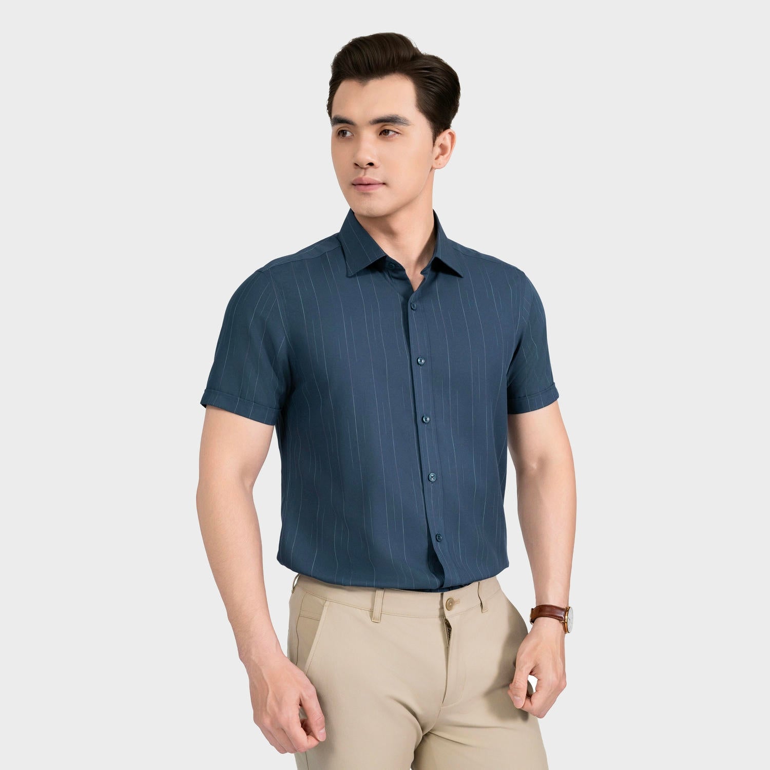 Áo sơ mi nam Aristino dáng regular fit ASS020AS3