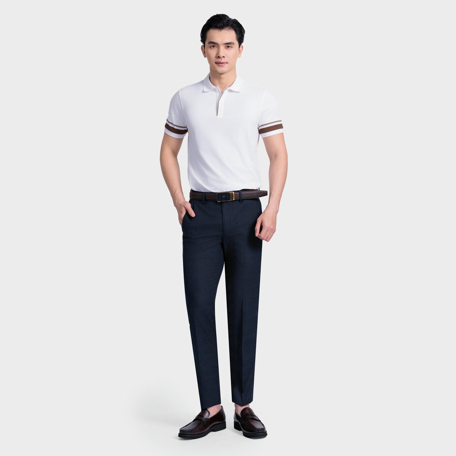 Navy blue 45 striped