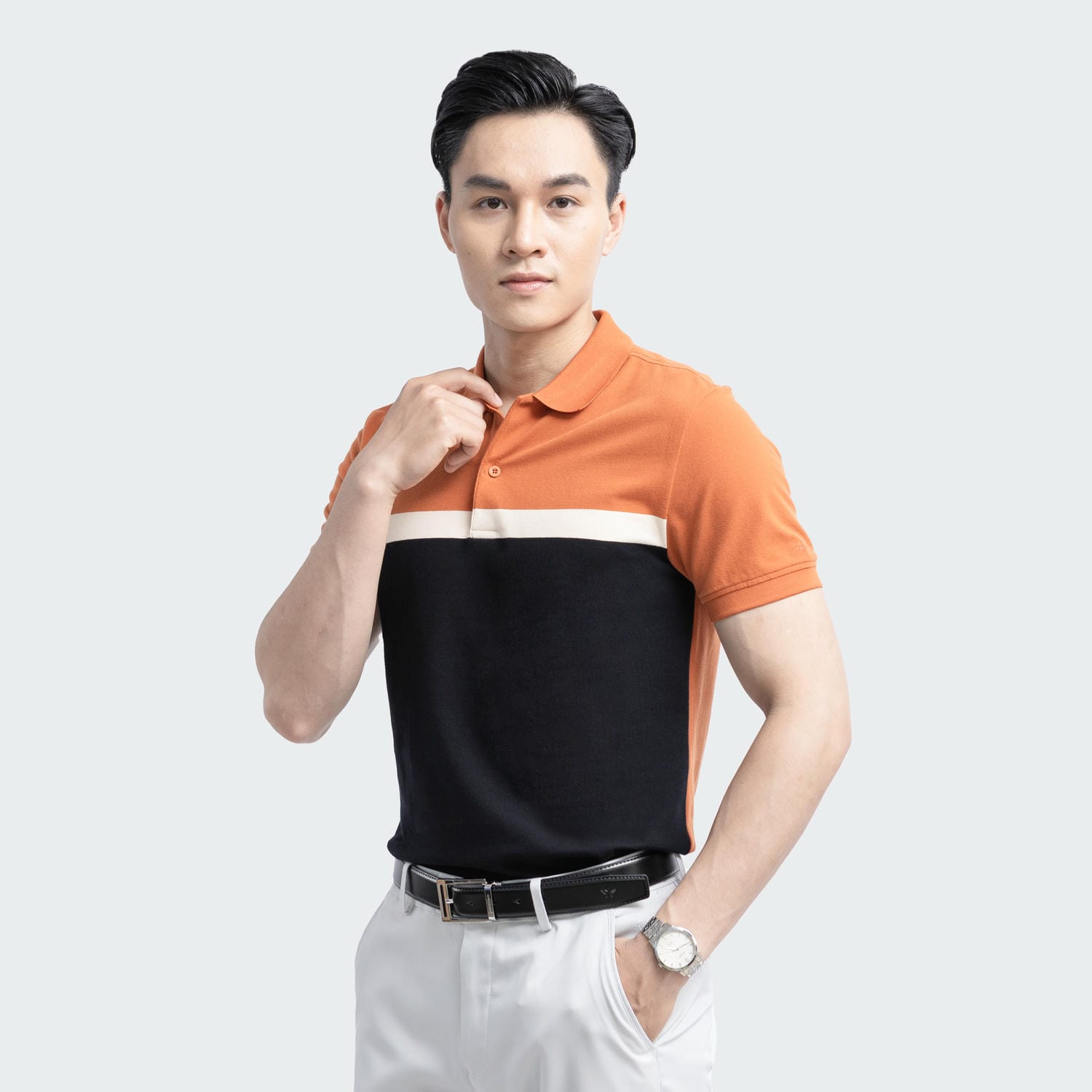 Orange 87 Jacquard stripe