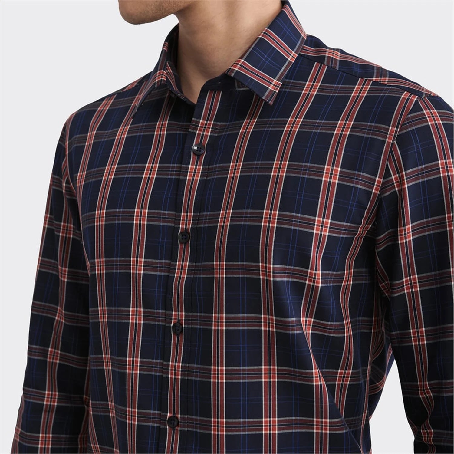 Navy blue orange stripe