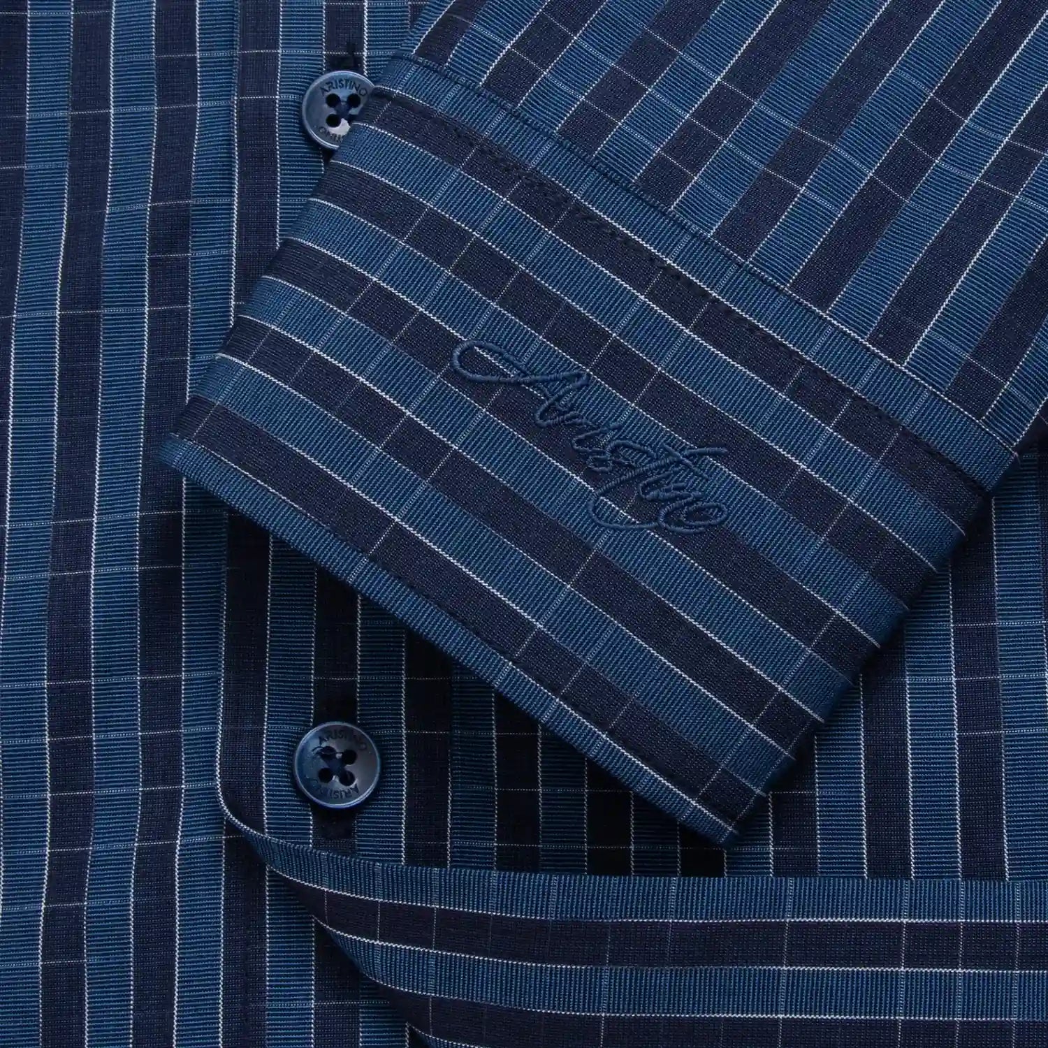 Navy blue striped Dobby