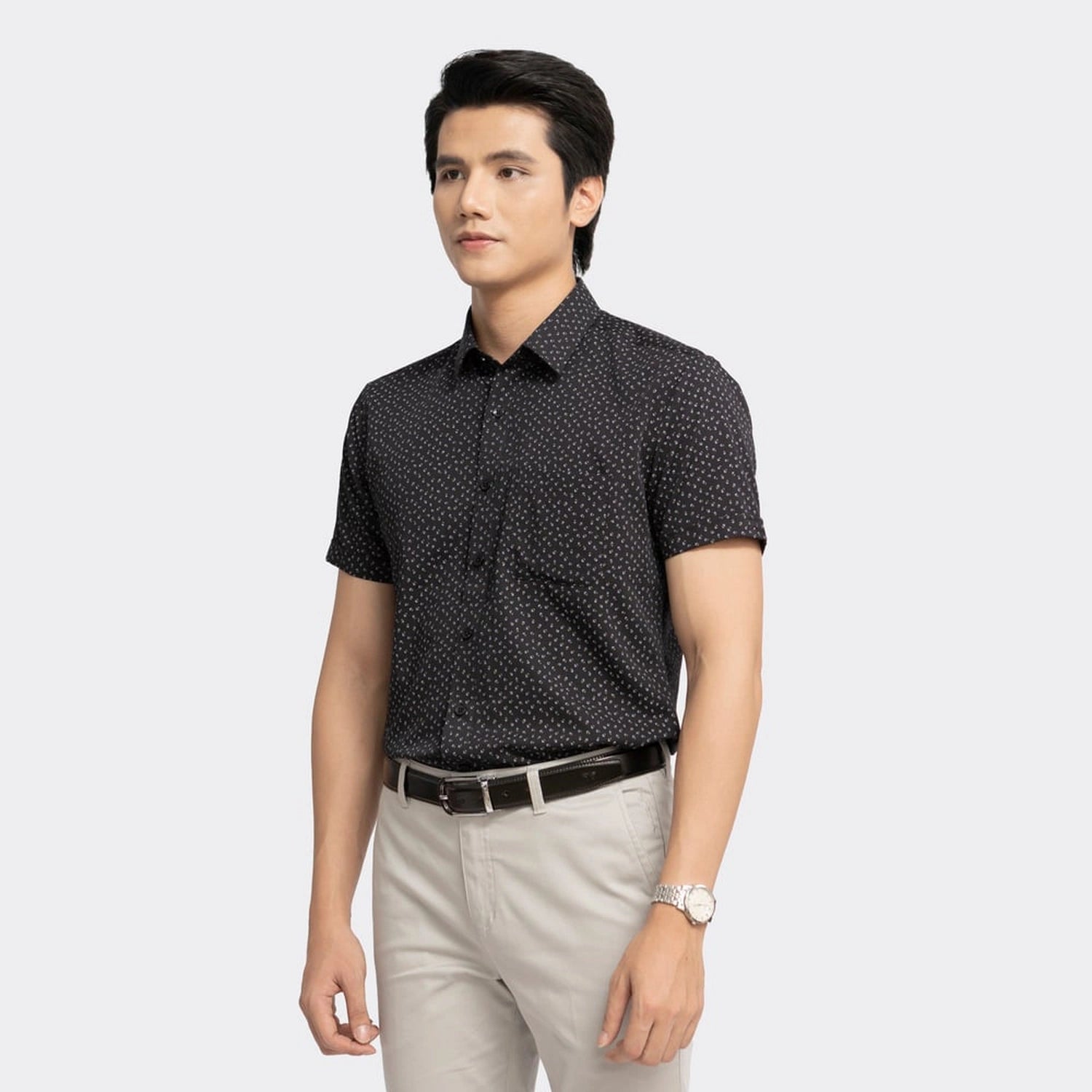 Navy patterned print