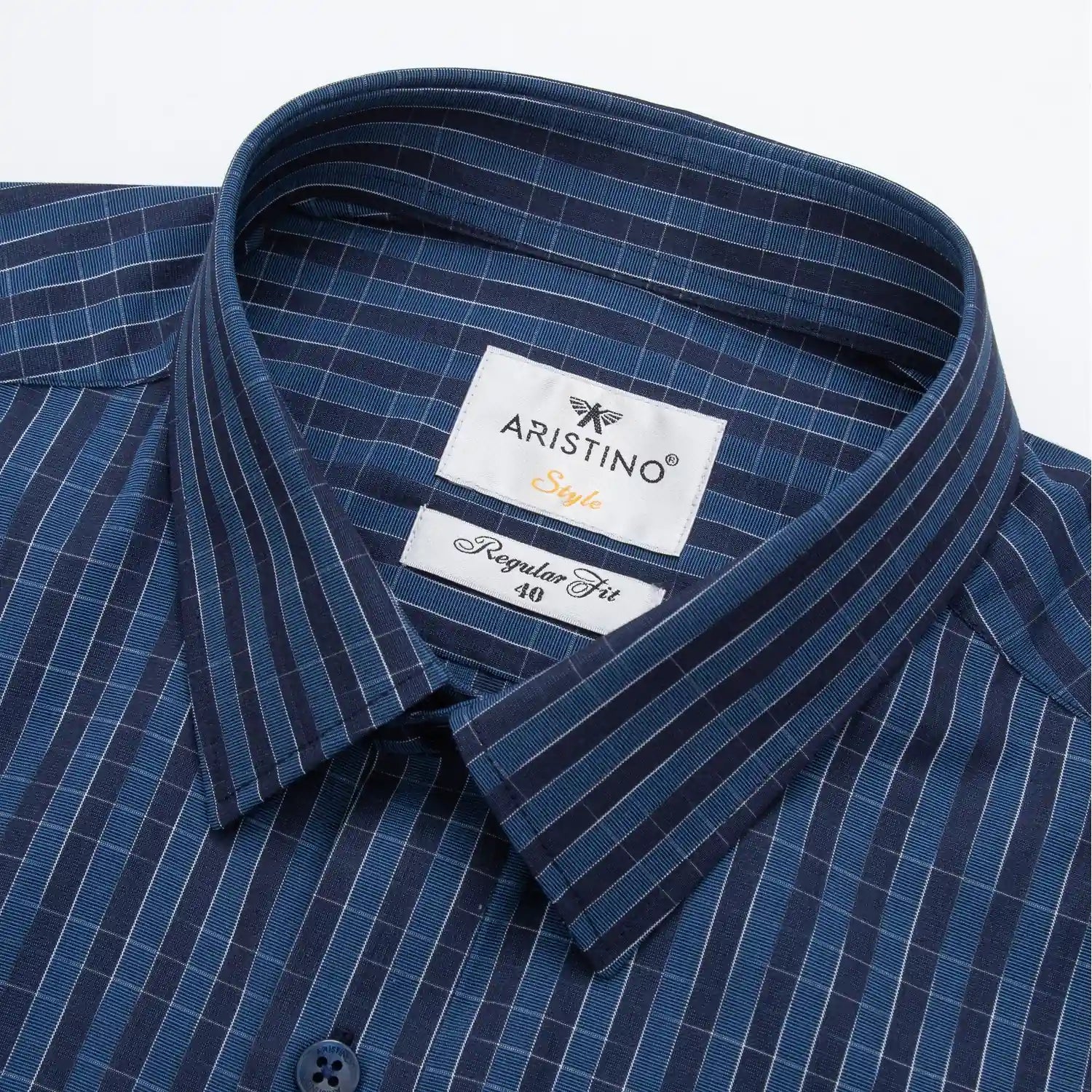 Navy blue striped Dobby