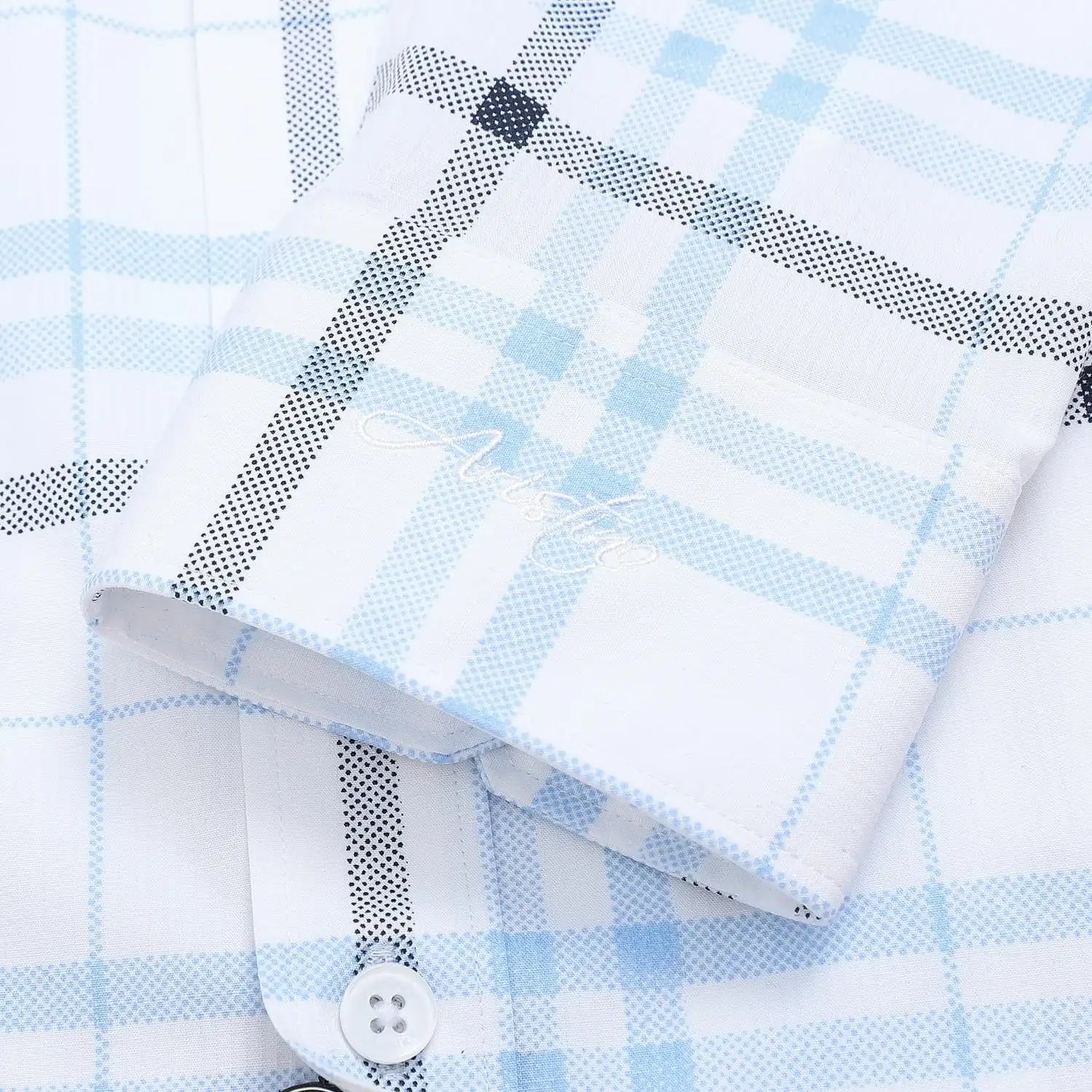 White black blue stripe print