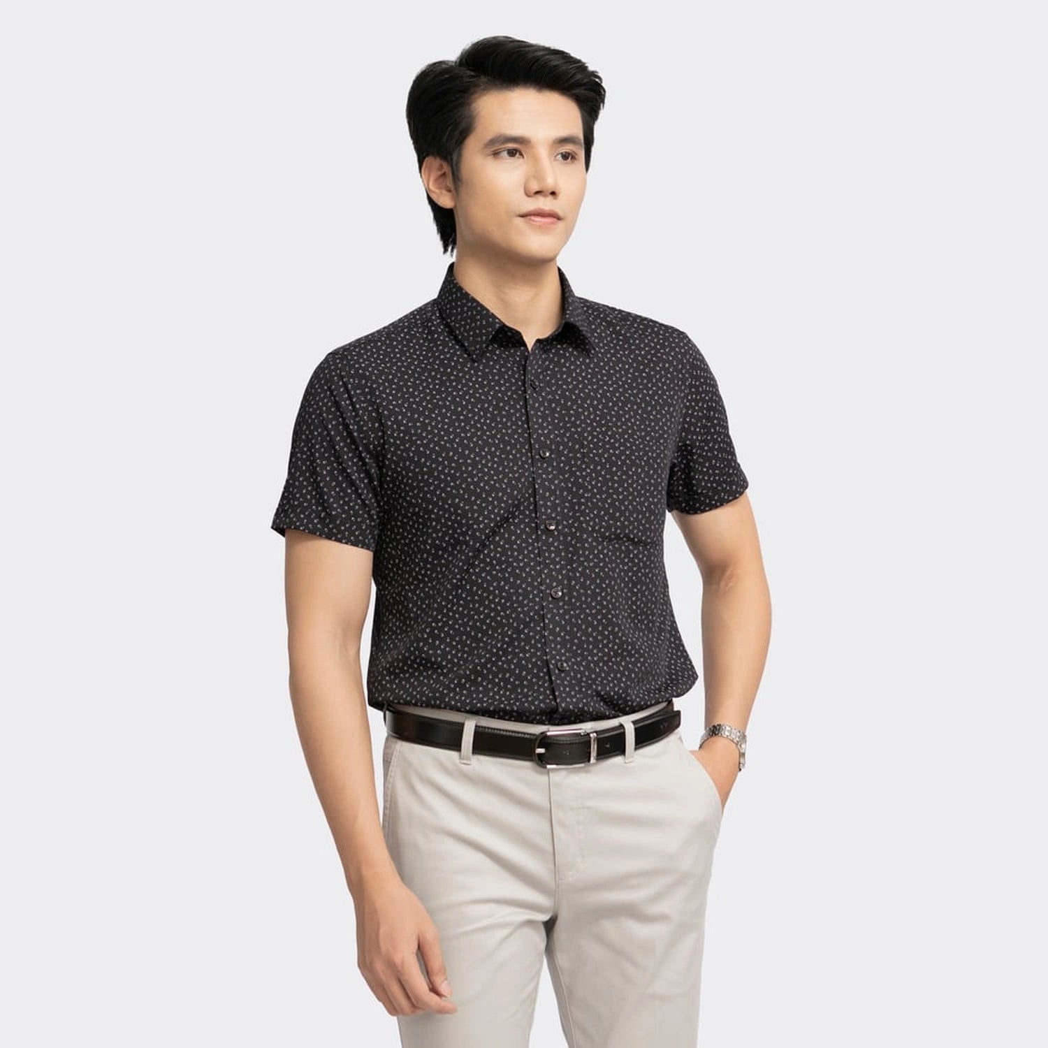 Navy patterned print