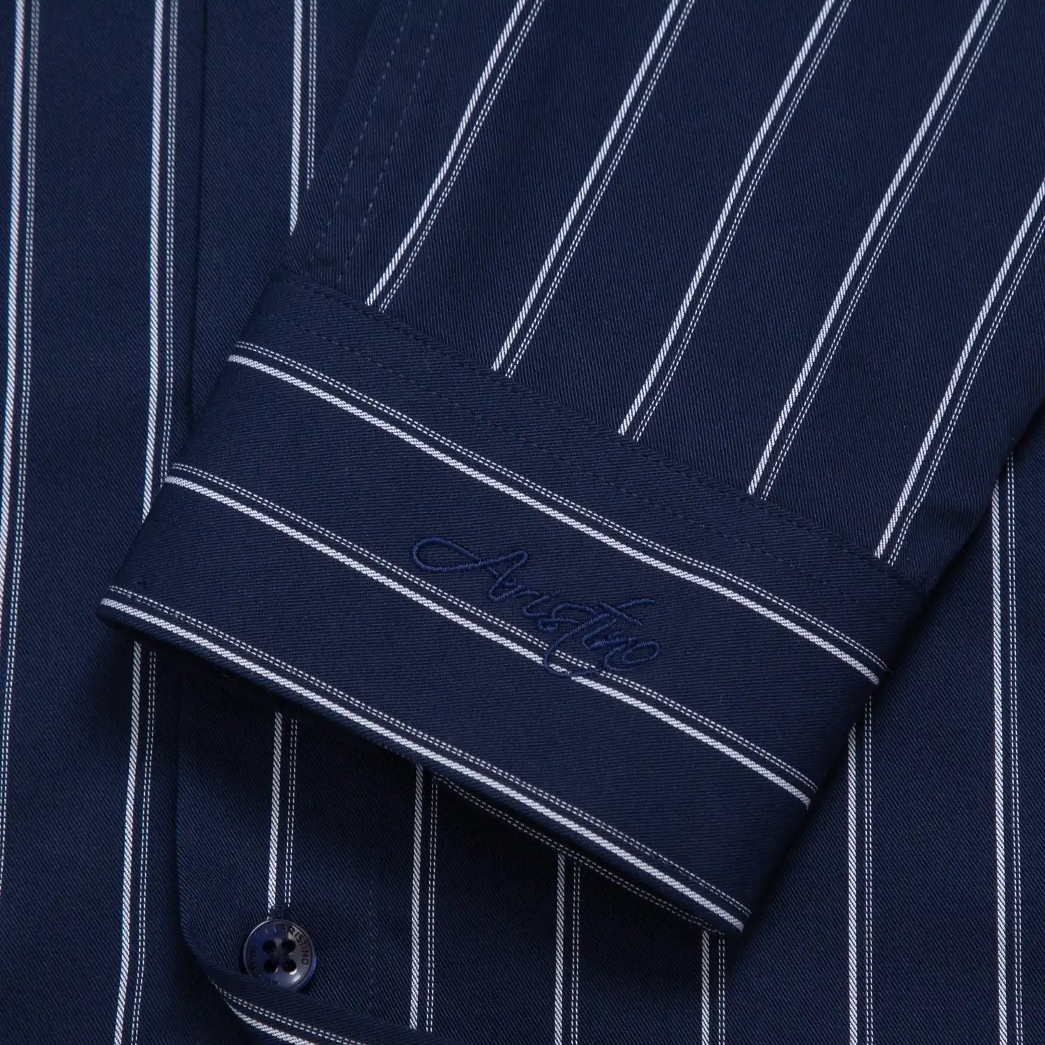Navy blue striped