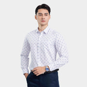 White blue pattern print