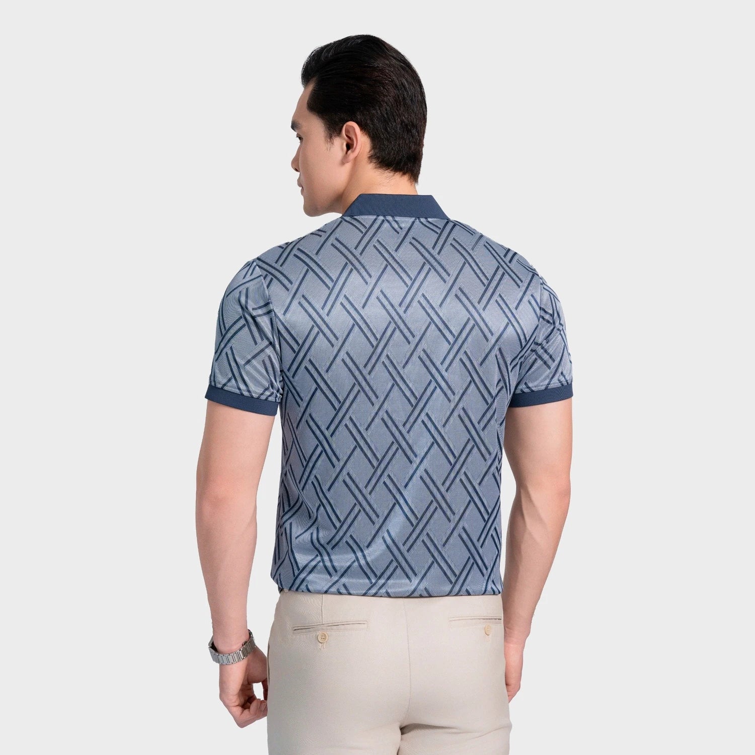 Navy blue 5 Jacquard pattern