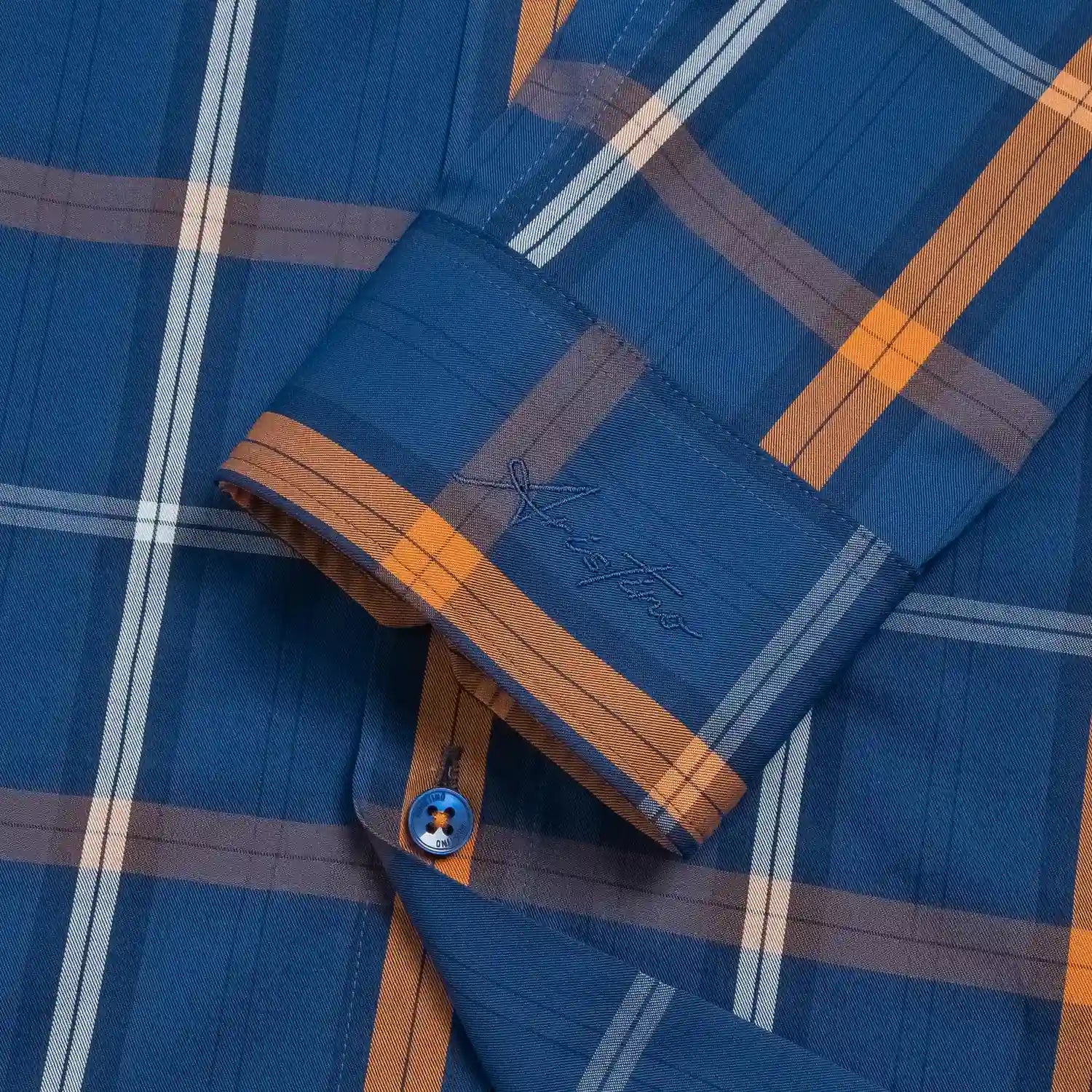 Blue orange stripe (Bronze drum weave)