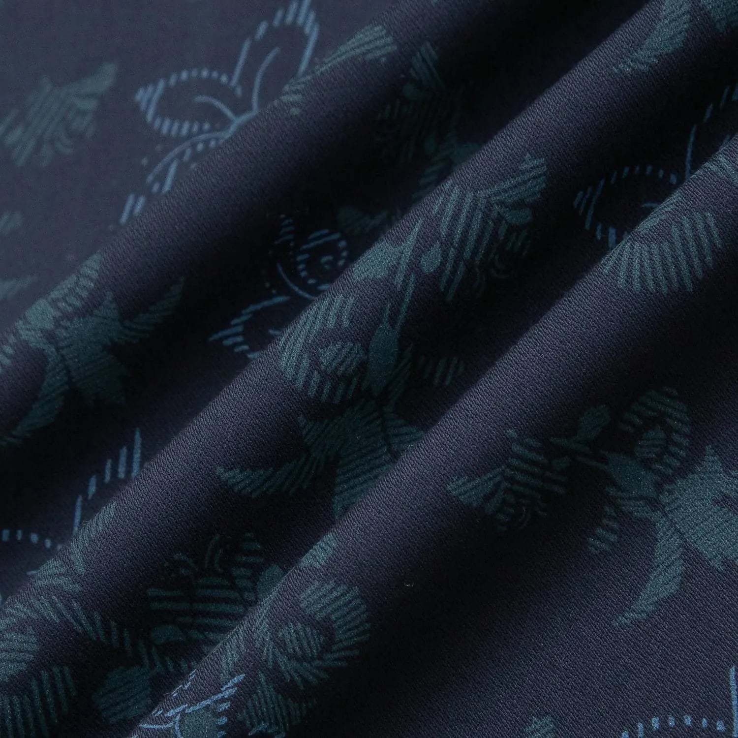 Navy blue patterned