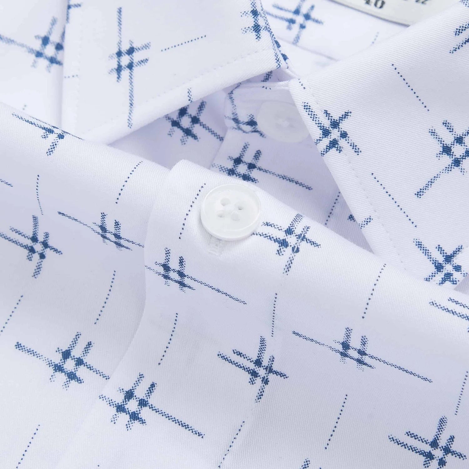White blue pattern print