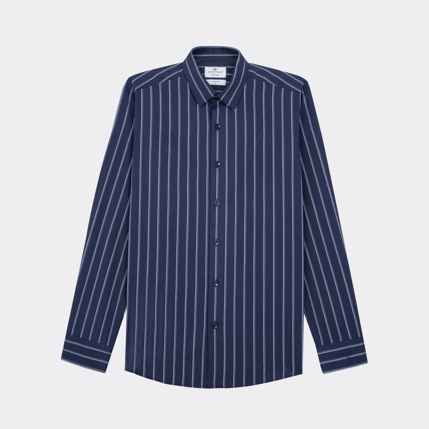 Navy blue striped