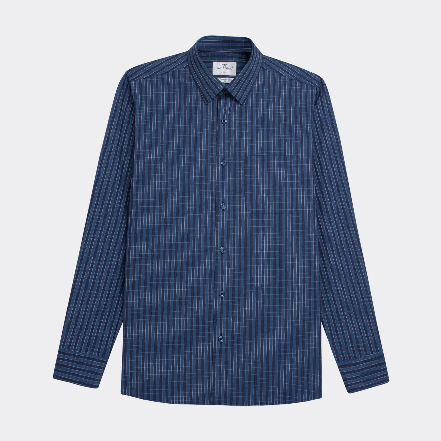 Navy blue striped Dobby