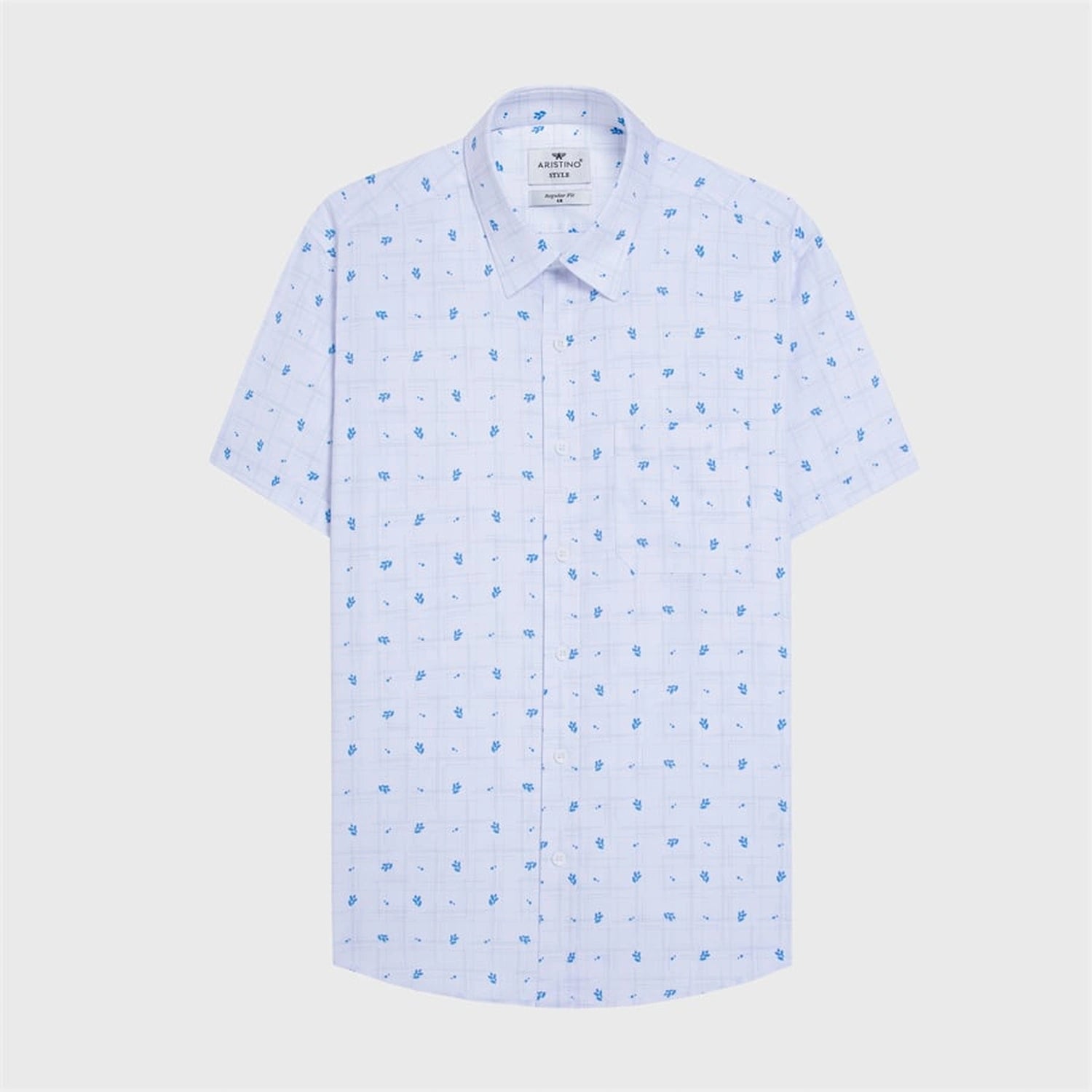 White green leaf print