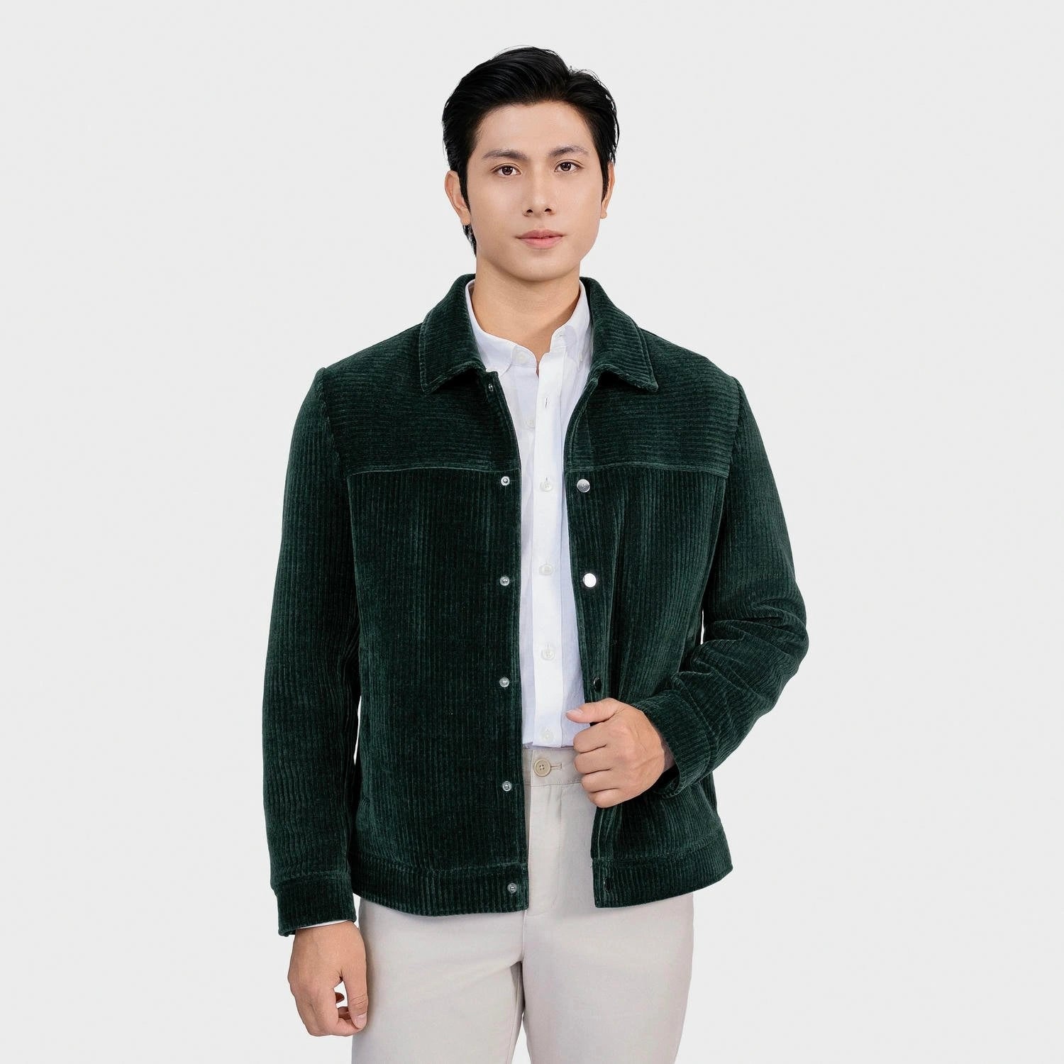 Olive 19 striped Jacquard