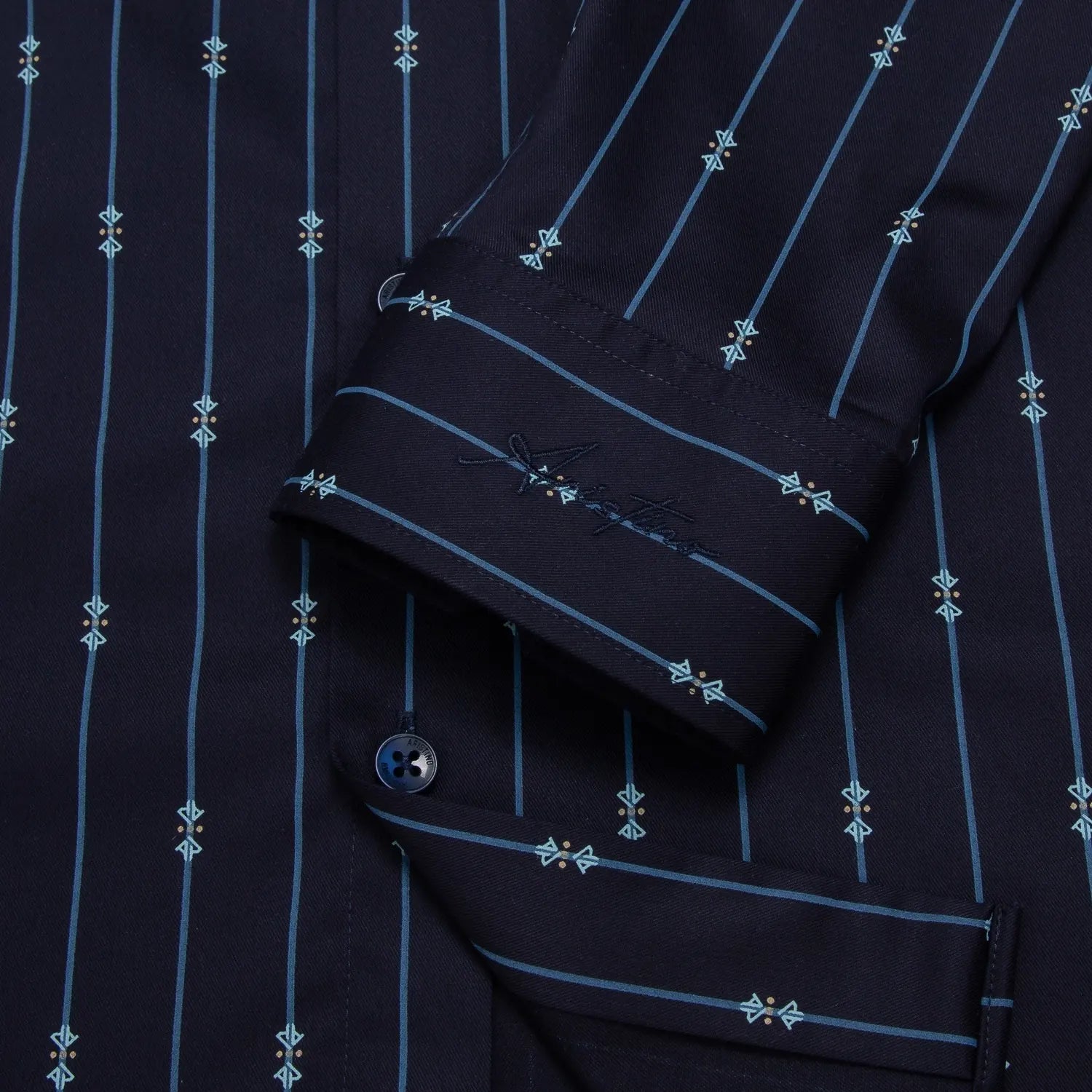 Navy blue striped
