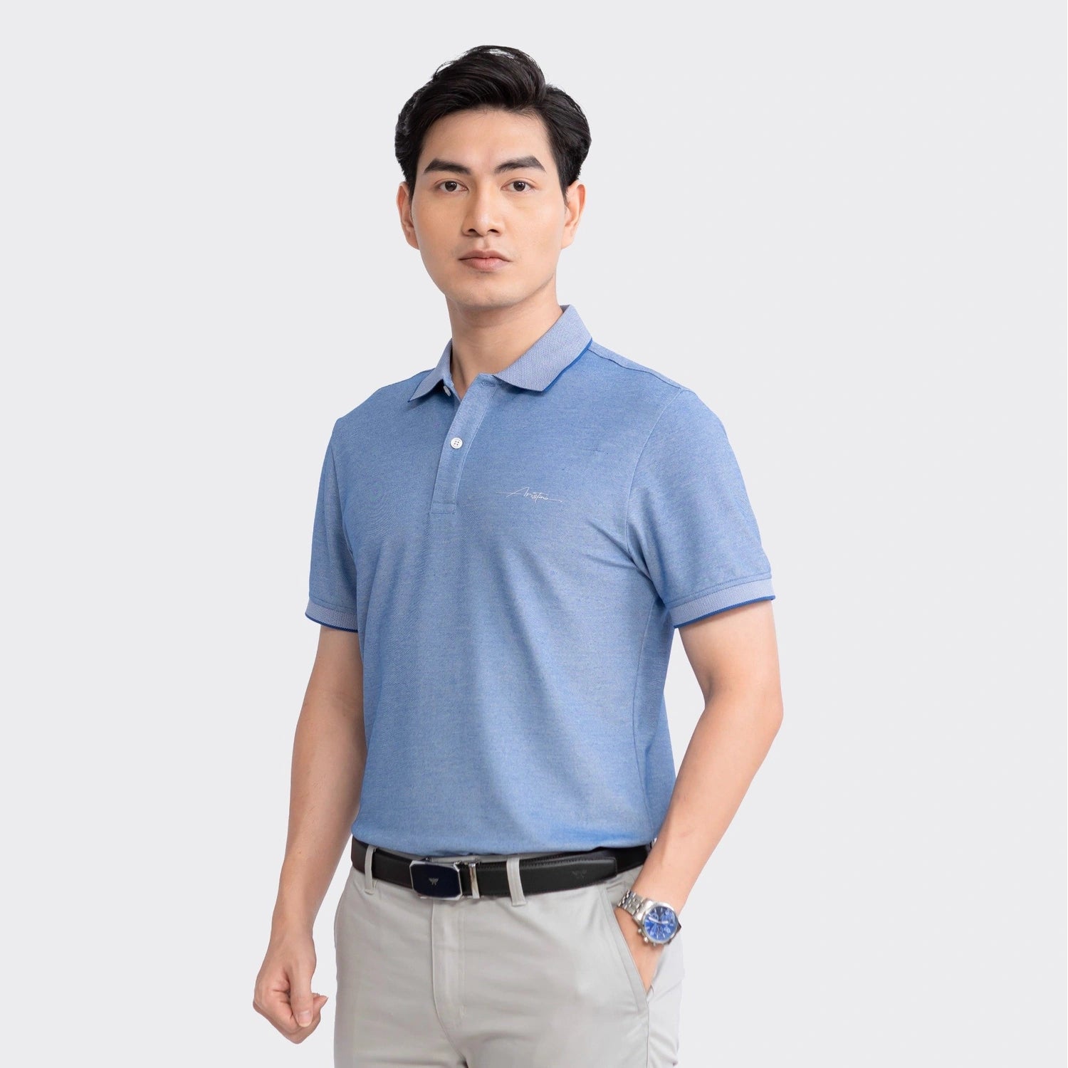 Navy blue 166 dobby weave