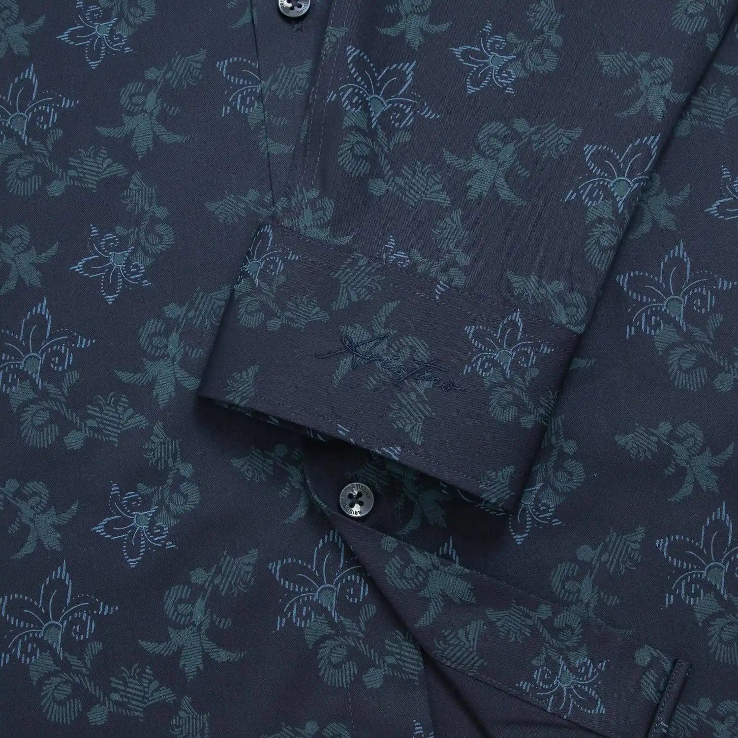 Navy blue patterned