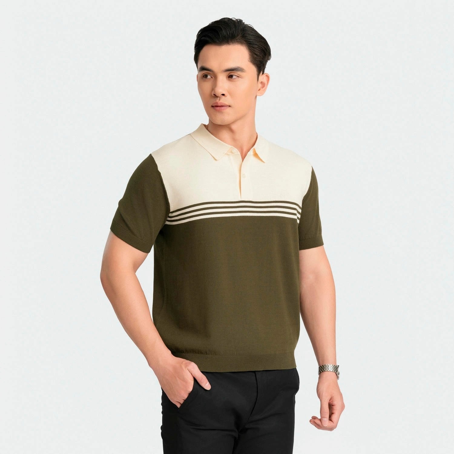 Olive green 66 striped