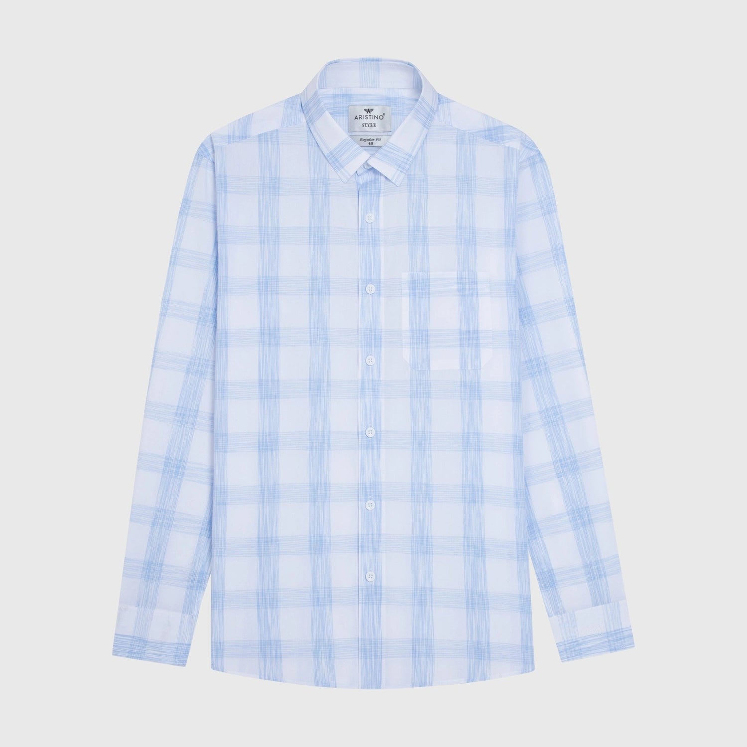 White blue stripe print