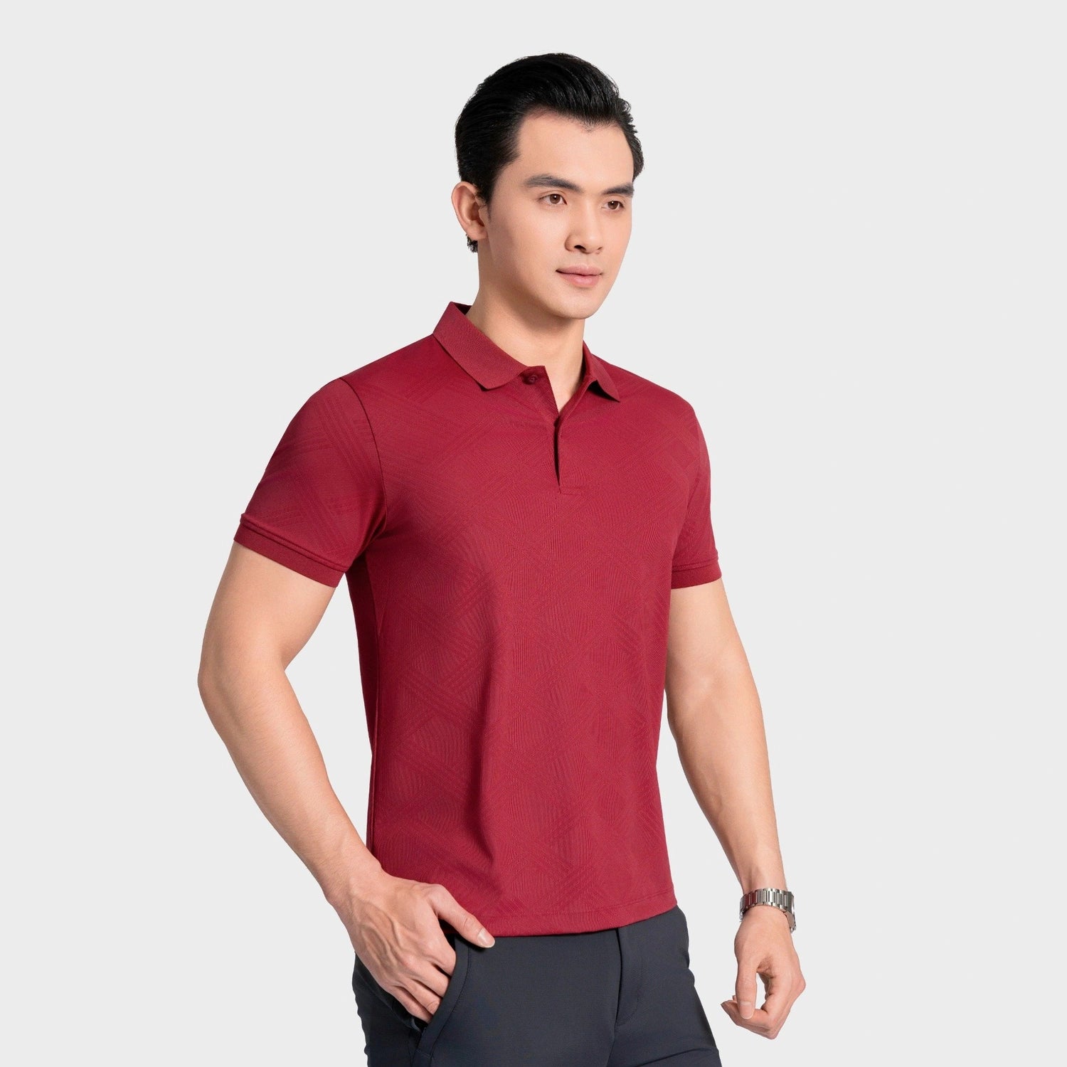 Red 6 Jacquard pattern booc