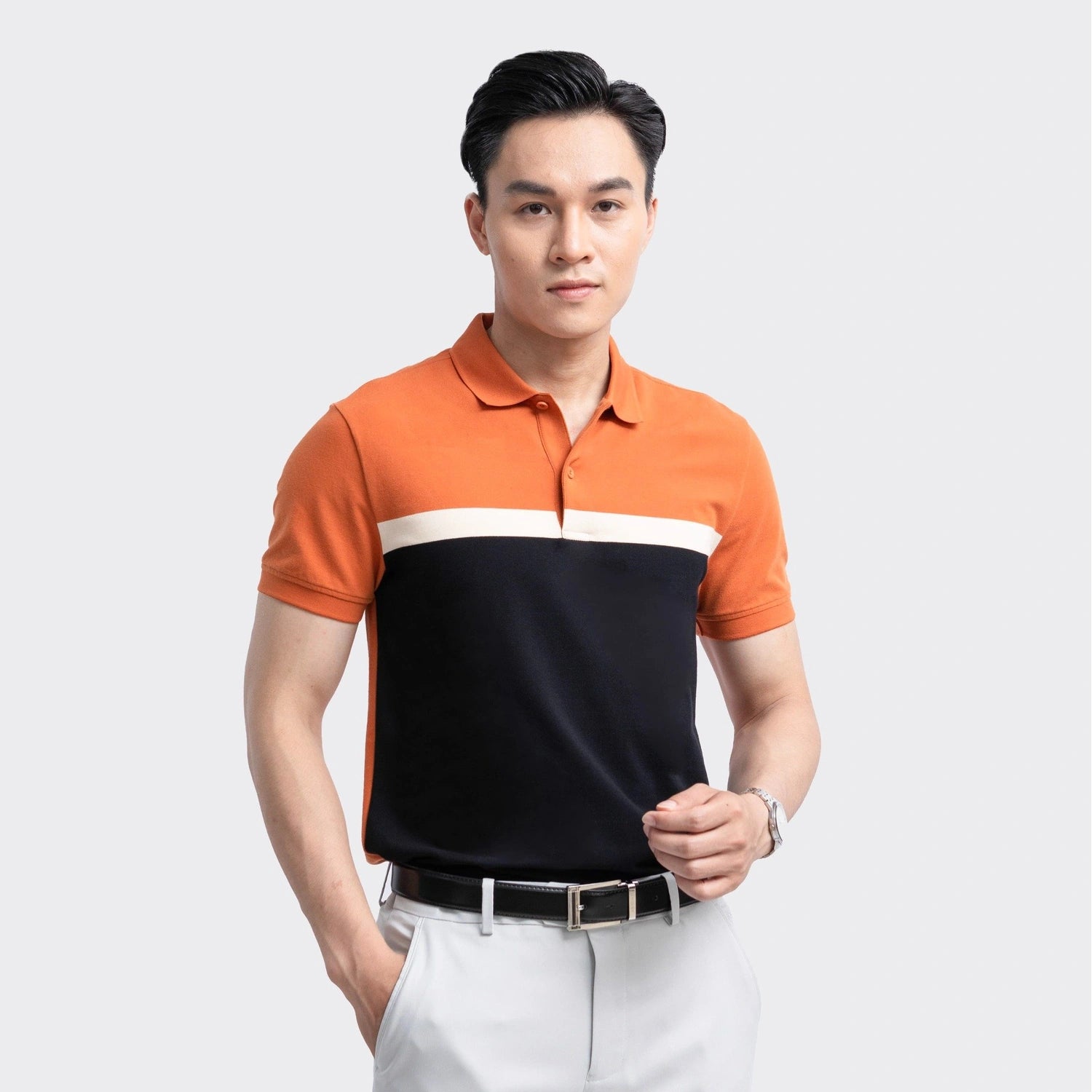 Orange 87 Jacquard stripe