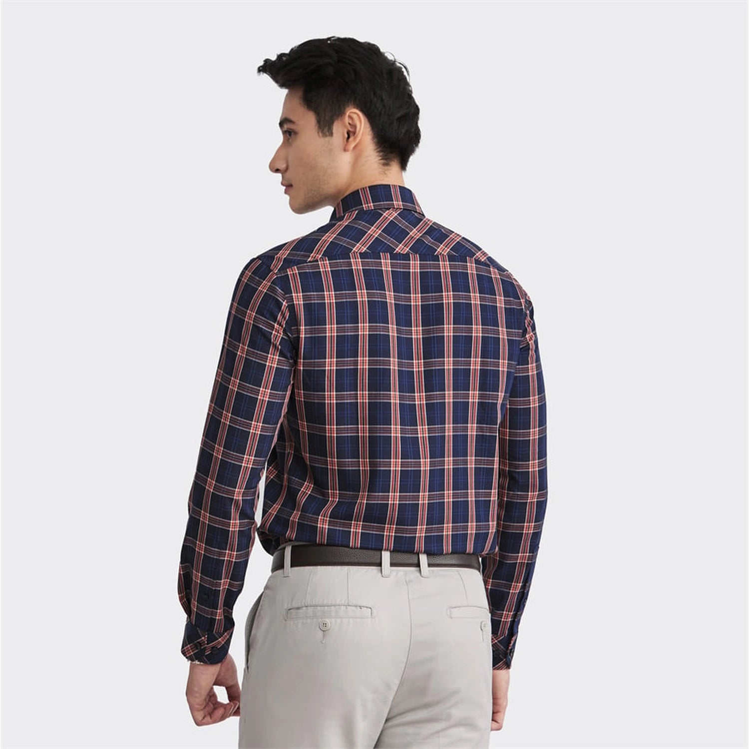 Navy blue orange stripe