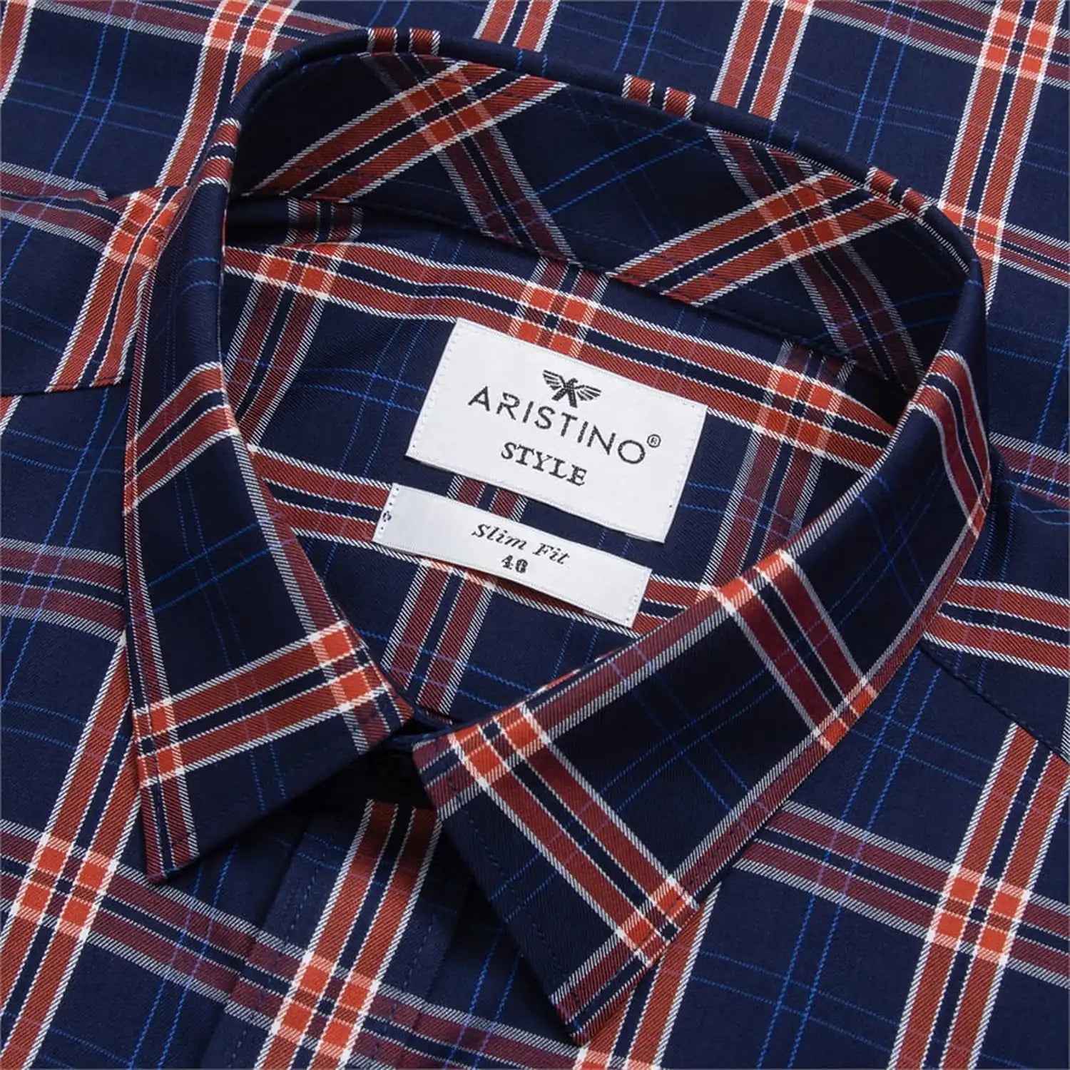 Navy blue orange stripe