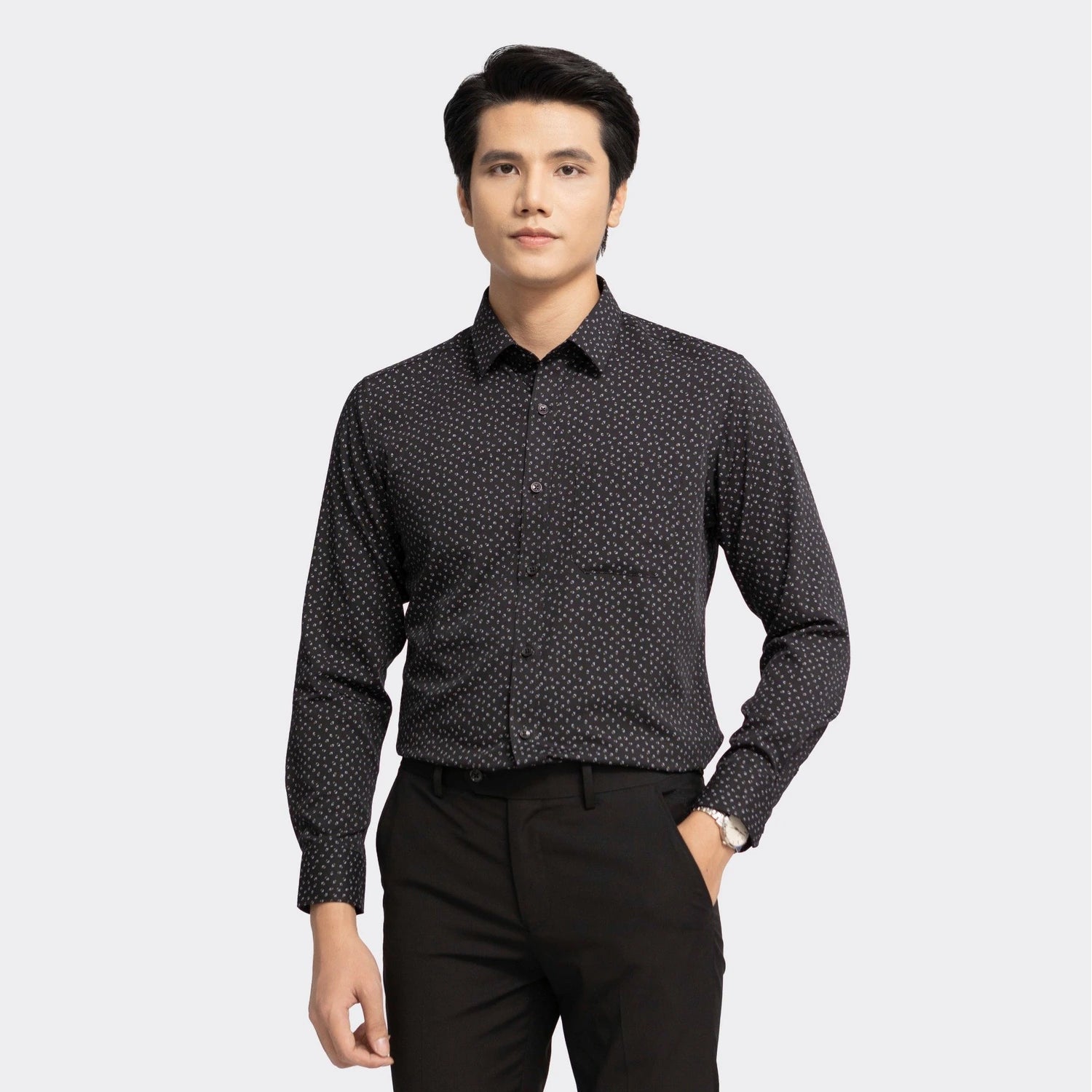 Navy patterned print