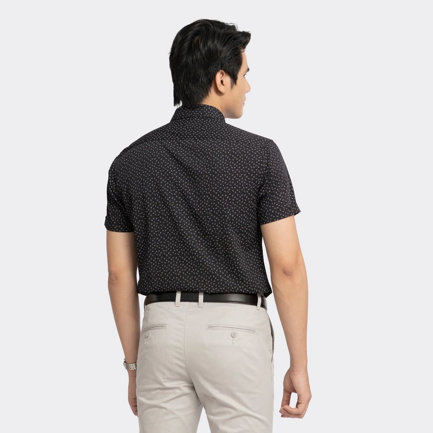 Navy patterned print