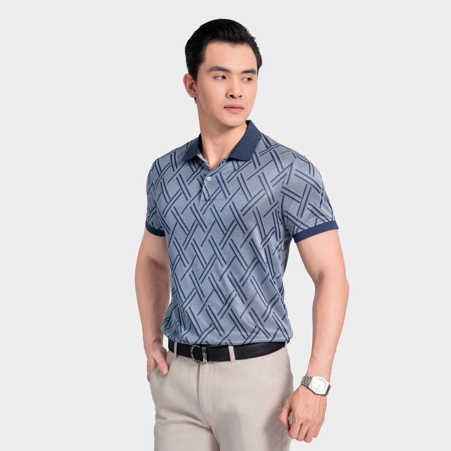 Navy blue 5 Jacquard pattern